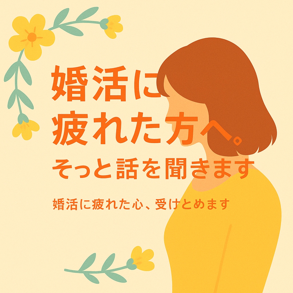 婚活に疲れた女性のための相談室ます 婚活に疲れた30代女性のための場所です イメージ1