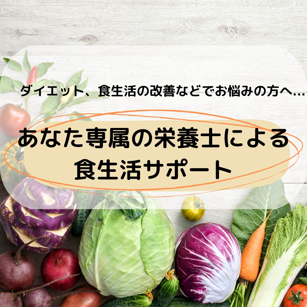 専属栄養士があなたの食生活をサポートします 食生活を見直したい方、ダイエットを検討中の方等どなたでも！ イメージ1