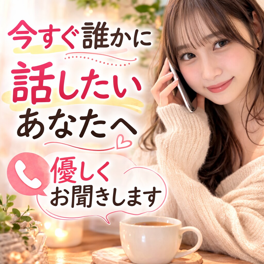 今すぐ話したいあなたへ、優しくお聞きします うまく話せなくても大丈夫。ゆっくり聞きます。 イメージ1