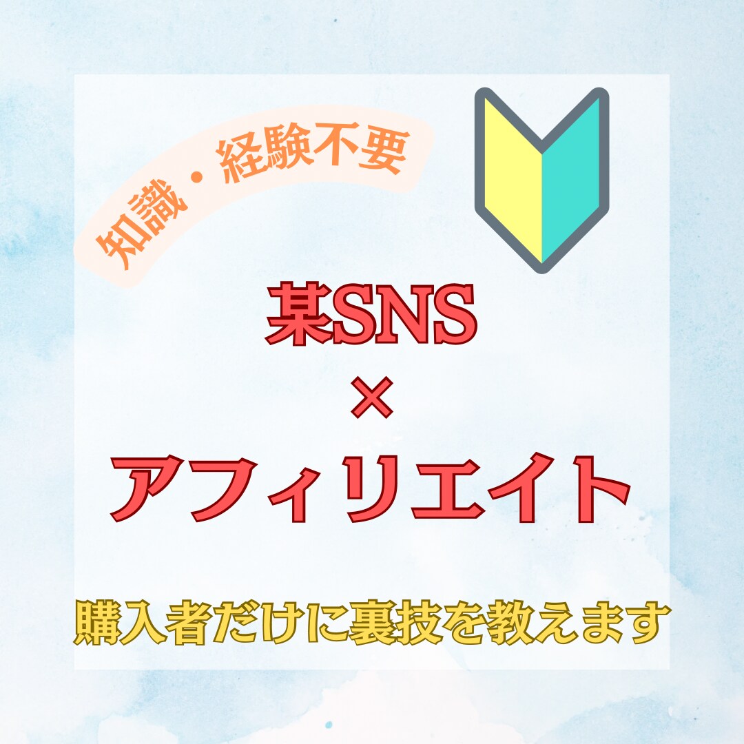 某SNSを使ってアフィリエイトで稼ぐ方法を教えます 初心者の方にも優しい副業☆顔出し・声出し無し イメージ1