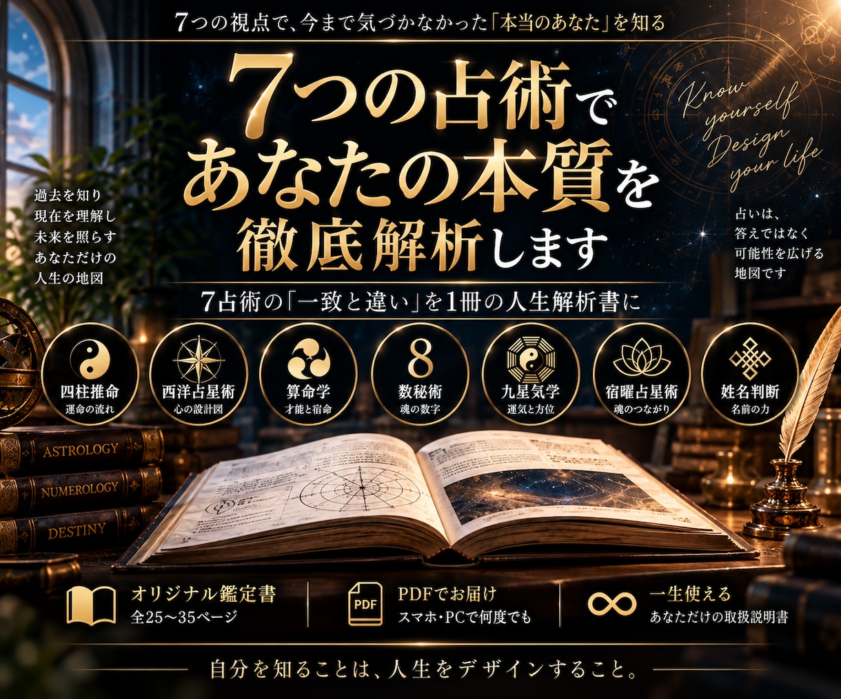 7つの占術であなたの本質を徹底解析します 7占術の「一致と違い」を1冊の人生解析書に イメージ1