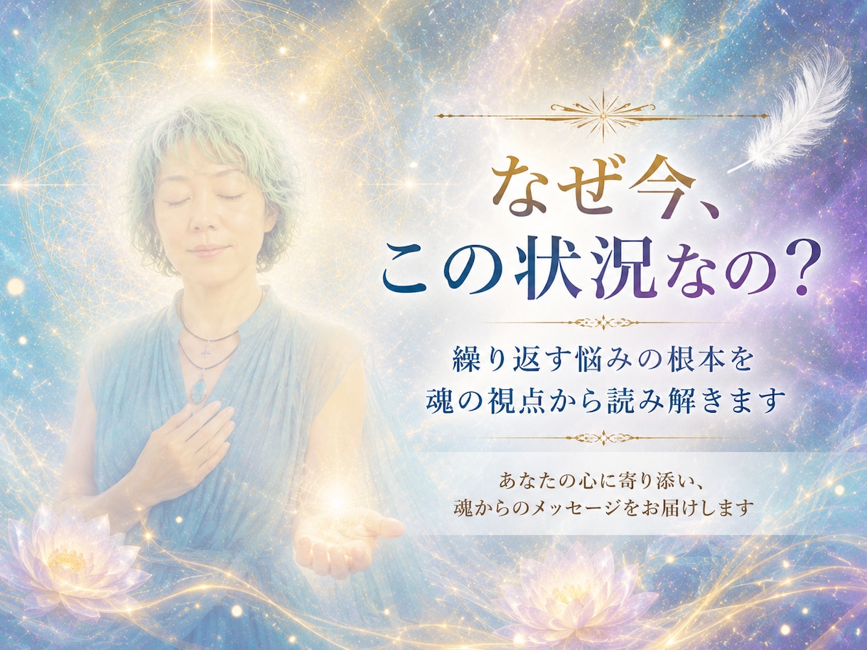 なぜ今この状況なのか魂の視点から読み解きます ✨繰り返す悩みの根本と今必要な気づきをお伝えします✨ イメージ1