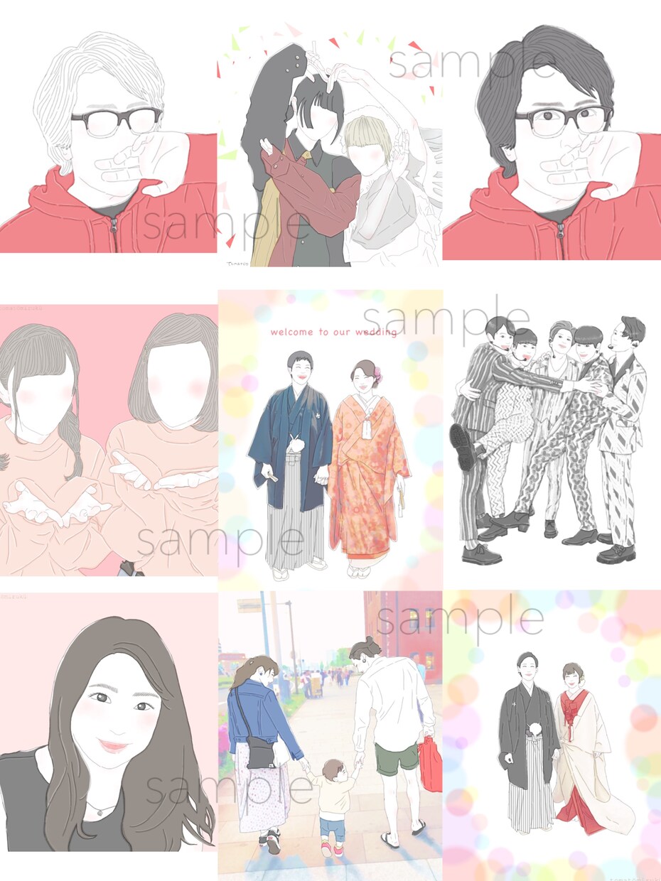 デジタル◎﻿1枚のお写真をイラストに◎します 思い出のお写真をお洒落なイラストに¨̮ イメージ9