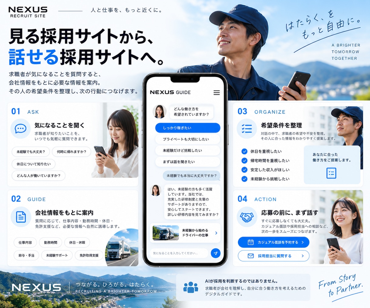 応募前に話をできる採用サイトを制作します 求職者の疑問に答え、応募への一歩をつくります イメージ3