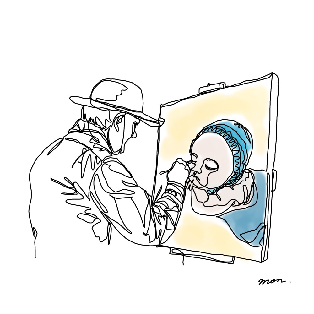 写真から一筆書きの似顔絵・家族絵を作成します 描く人数の指定なく一律料金で承ります。贈り物にも◎ イメージ7
