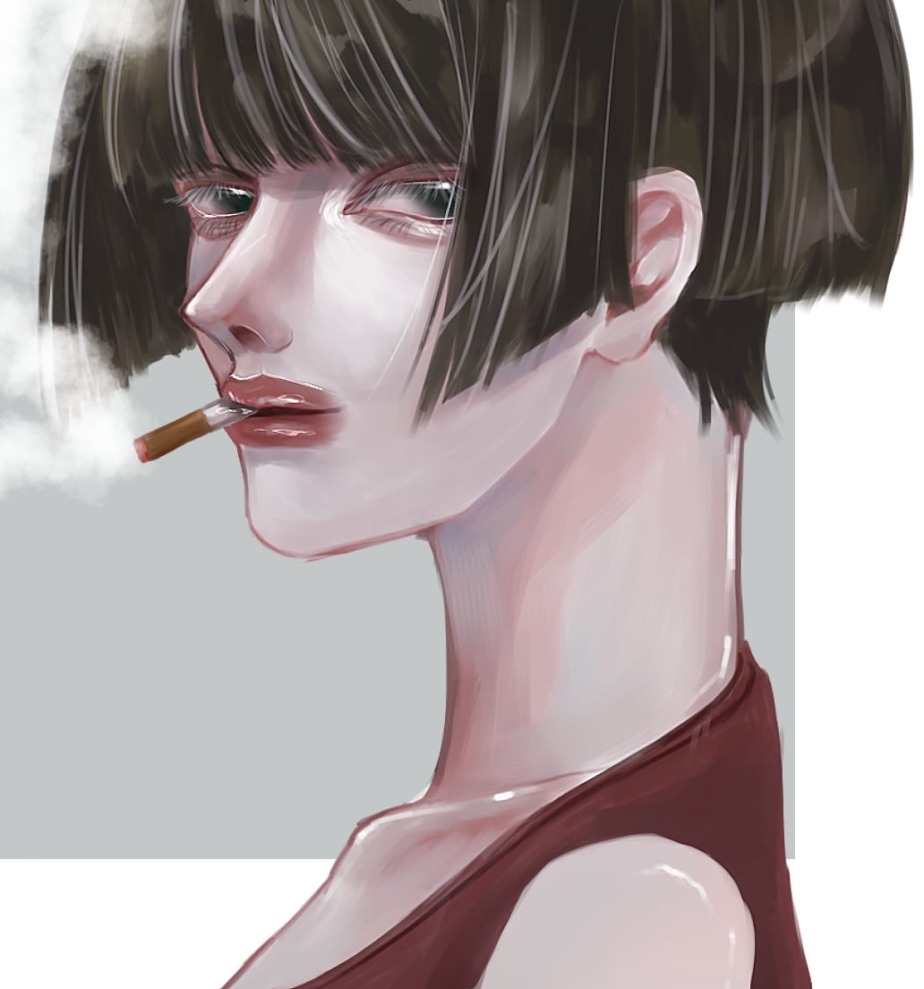 1枚絵/SNS用アイコン描きます アンニュイで綺麗な女の子を描きます！ご要望受け付けます イメージ3