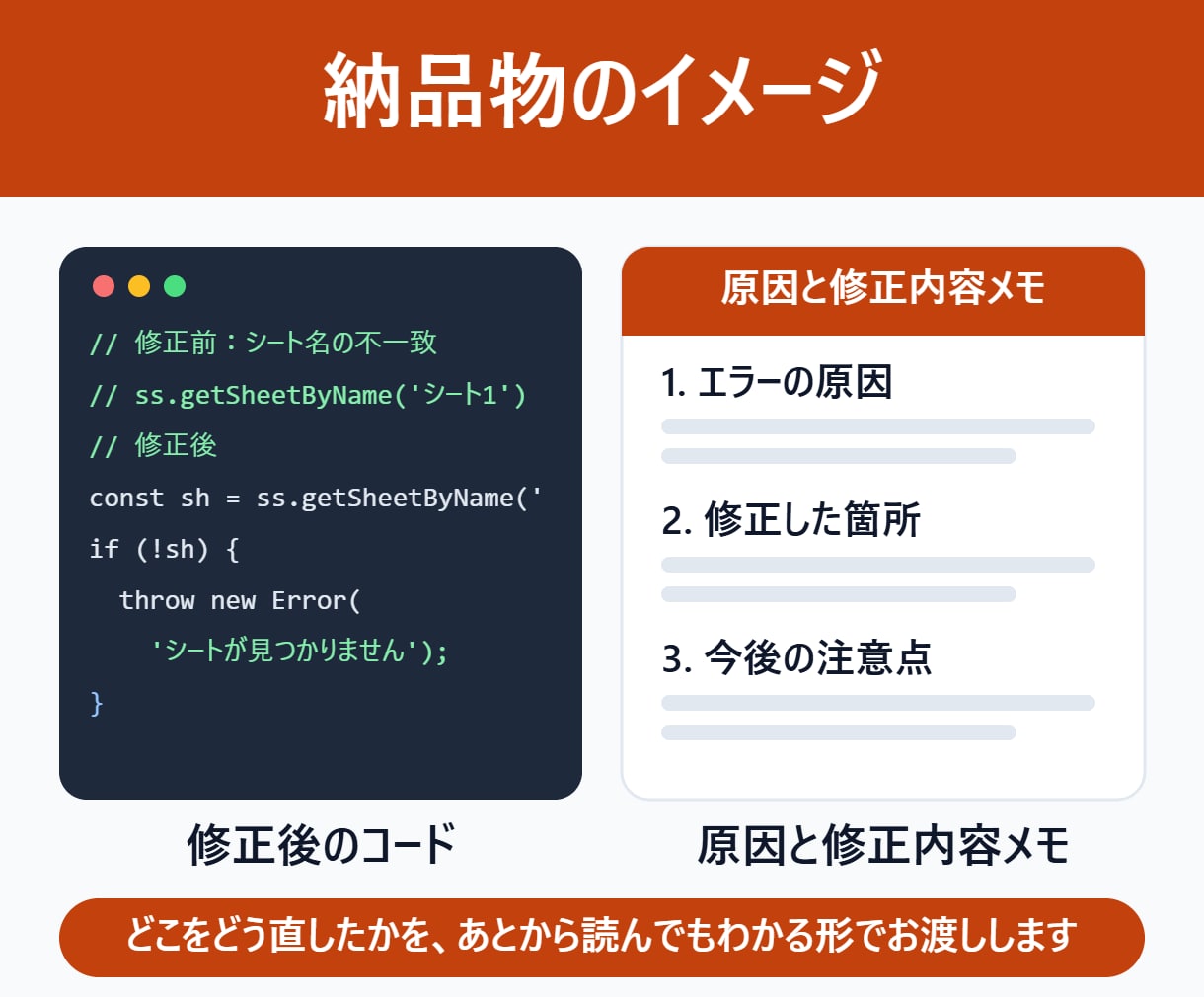 動かないGASのエラー原因を調べて修正します エラー調査＋修正｜他の方が作ったコードもOK イメージ3