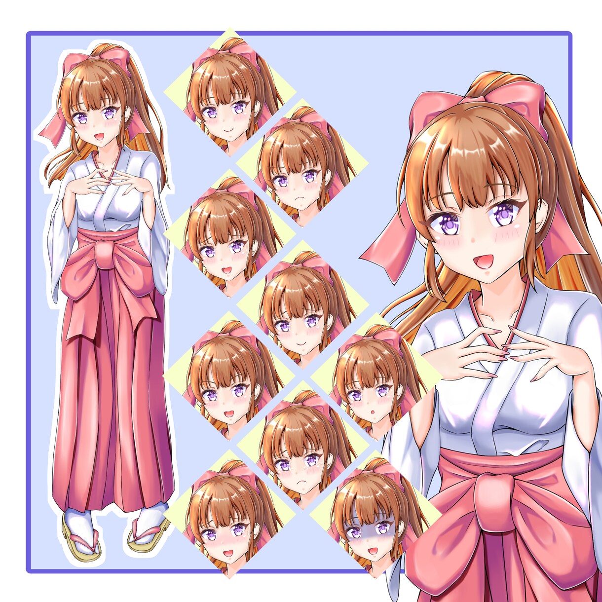 TRPGなどに使える巫女さんの立ち絵販売します TRPG、IRIAMなどで使える立ち絵をお求めの方にオススメ イメージ1