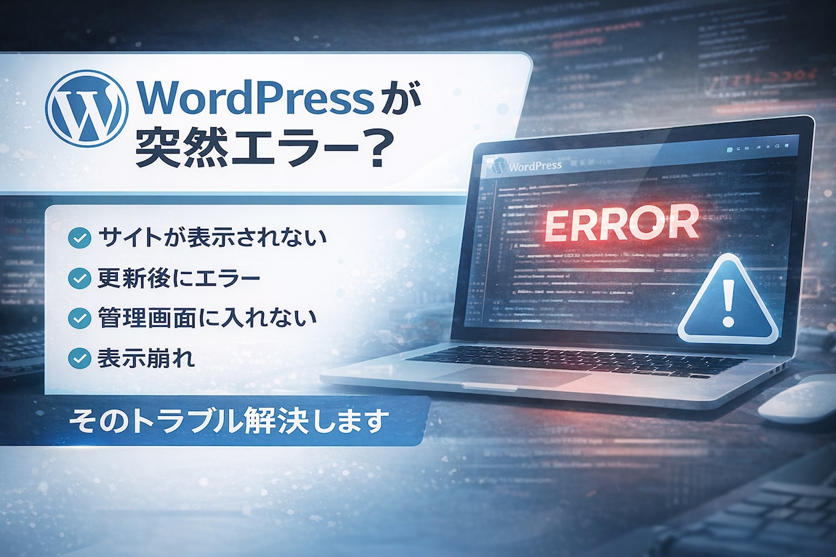 WordPressのエラー・不具合を修正します 画面が真っ白・サイト表示崩れ・プラグインエラーなど対応 イメージ2