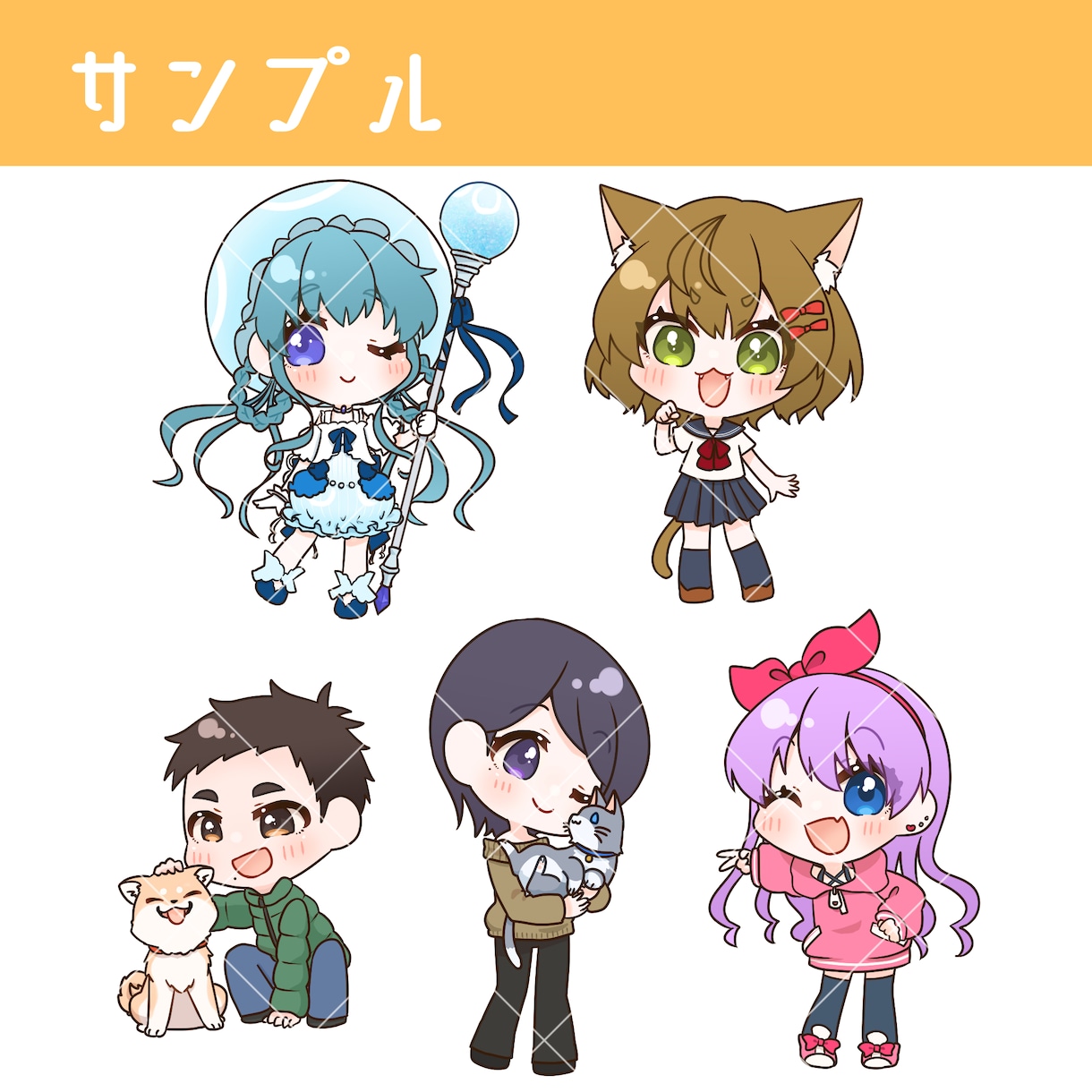 ミニキャラ(SD、デフォルメ) イラスト描きます アイコン、グッズ、配信などに！商用利用可 イメージ5