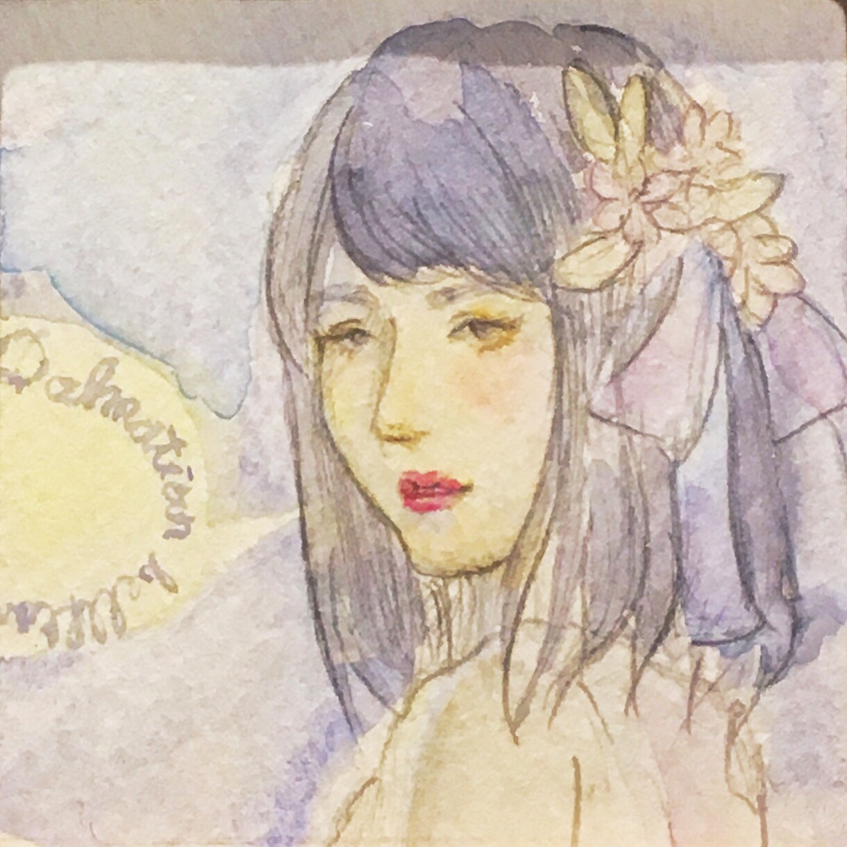 水彩で似顔絵を描きます お写真を元にあなたのお顔を儚く美しく描きます。 イメージ3
