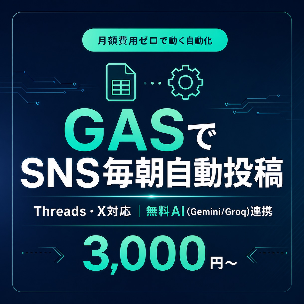 GASでSNS毎朝投稿を自動化します 月額費用ゼロで動く自動化｜非エンジニア歓迎・自社運用で検証済 イメージ1