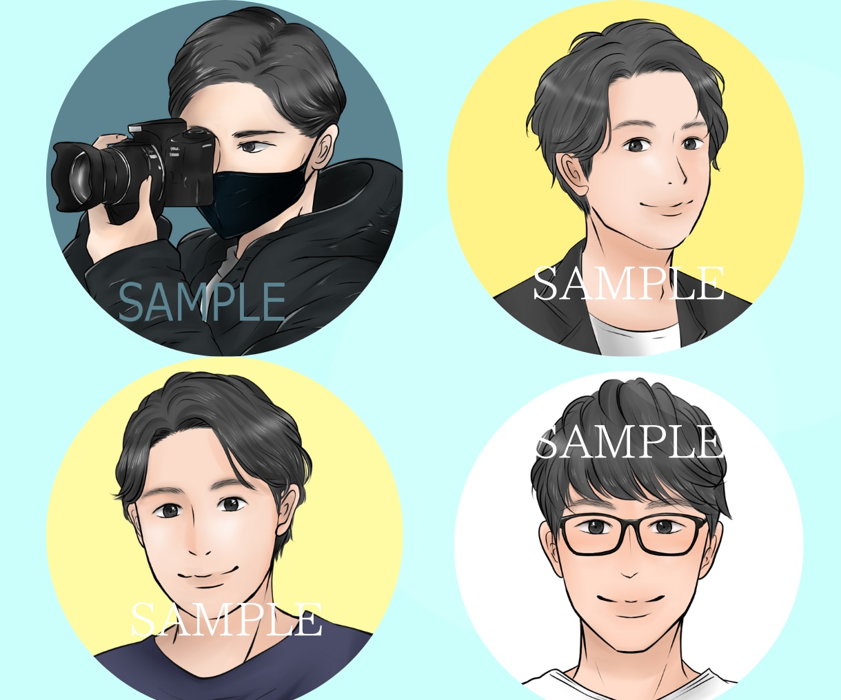 男性のSNSアイコン・ヘッダーイラスト描きます リアル過ぎずアニメ風じゃない！X用ヘッダー作成可！ イメージ4
