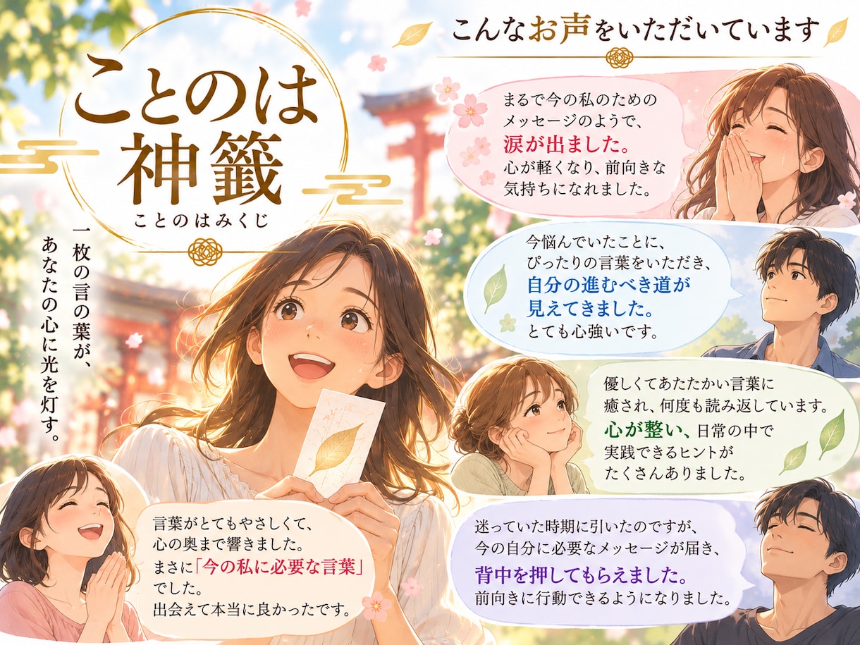 全10項目♪ことのは神籤【ことのはみくじ】伝えます 今のあなたに届く、神さまのメッセージ言の葉を10項目でお伝え イメージ2