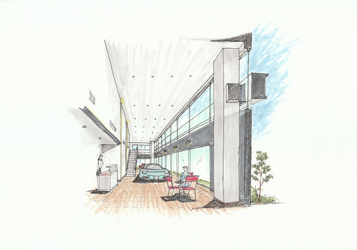 手描きの温もり！住宅や店舗の内外観パースを描きます 【一級建築士】温かみのある手描きパース、プレゼン即戦力に！ イメージ8