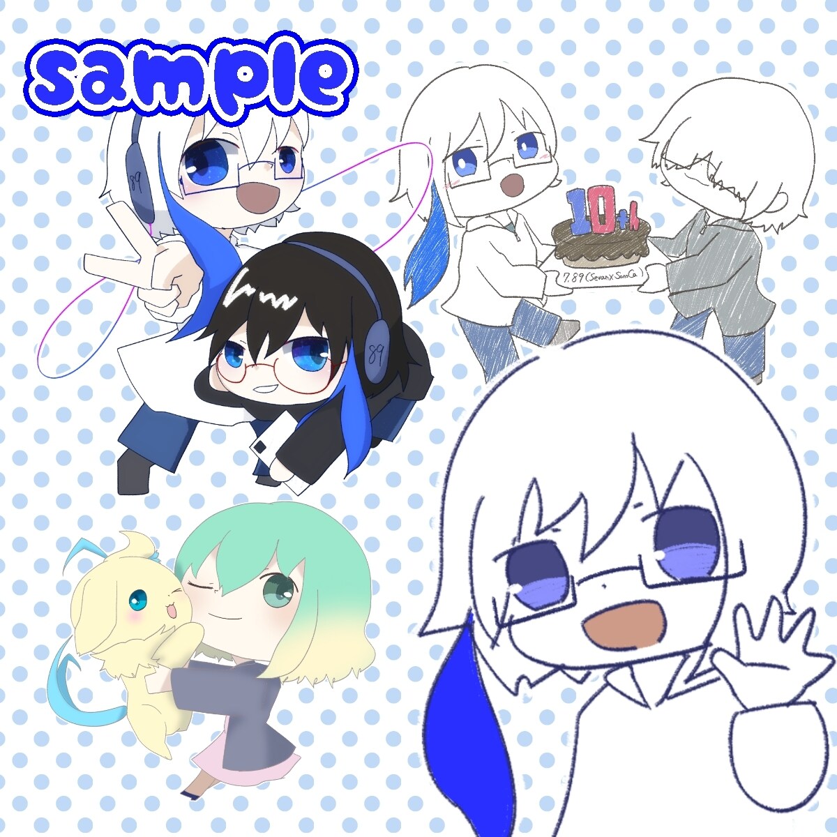 かわいいミニキャラ／SD、描きます 修正・提案無制限！縁取りも行います！ イメージ3