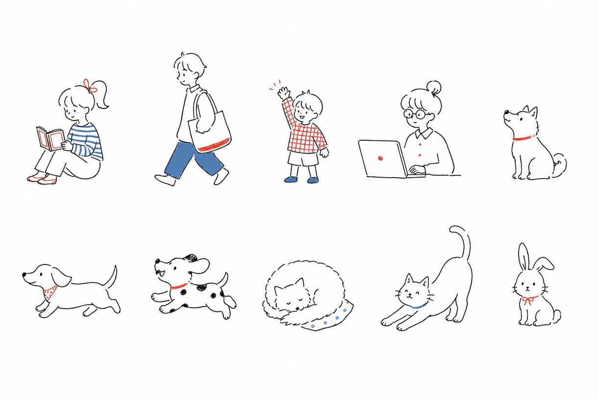 シンプルな動物・人物・食べ物などの挿絵作成します まずはお試しでご依頼してみたい方へ！お気軽にご相談下さい。 イメージ3