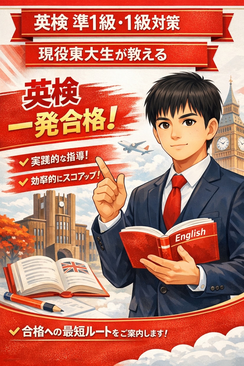 英検上位級の勉強を一緒に駆け抜けます 先生としてではなく、伴奏者として受験をサポートします。 イメージ1