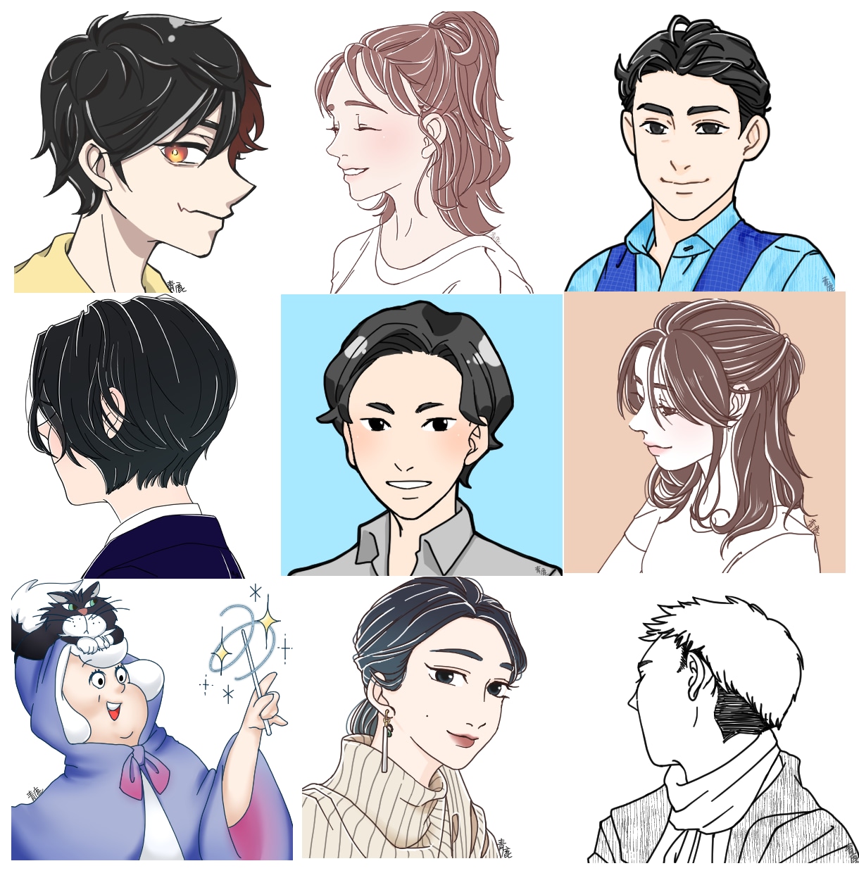 商用利用OK!SNS/ビジネス用アイコン描きます あなただけのシンプルでオシャレな好印象アイコンを描きます イメージ10