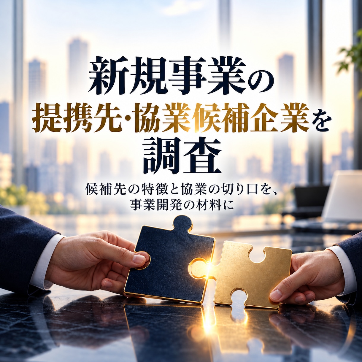 提携先や協業候補企業を調査します 候補先の特徴と協業の切り口を、事業開発の材料に イメージ1