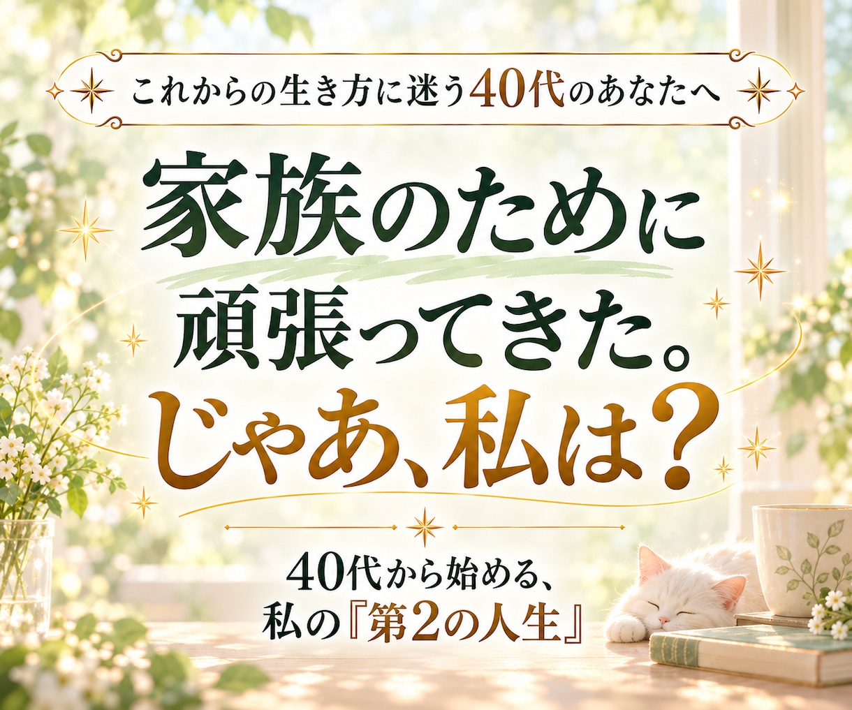 家族優先で生きてきた40代の心を優しく整えます これからは、私のための「第2の人生」を イメージ1