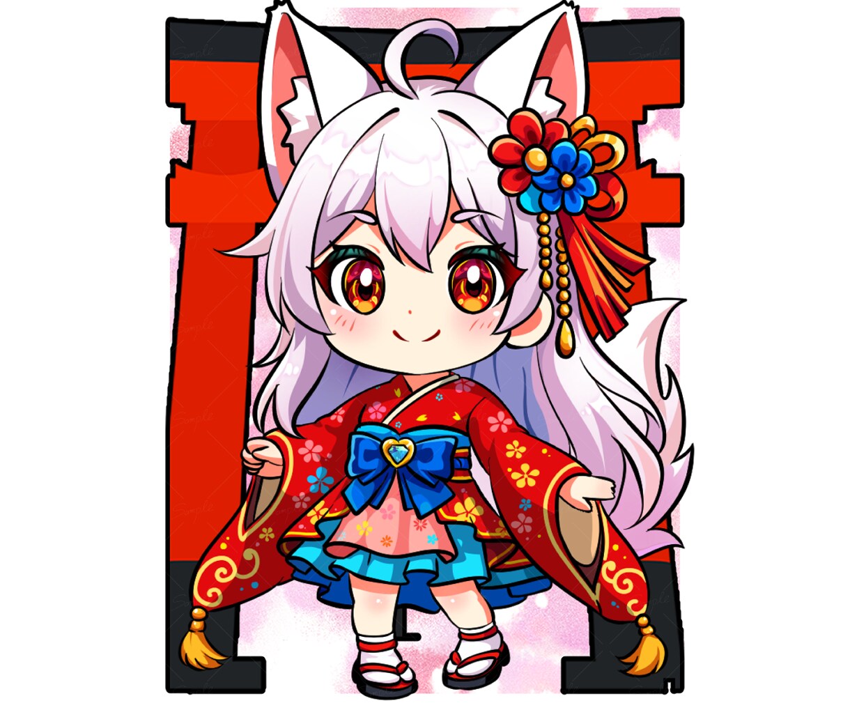 残り4名セール！商用利用できるミニキャラ描きます 基本料金でSNSや配信に使用可！オプションでグッズや販売も！ イメージ5