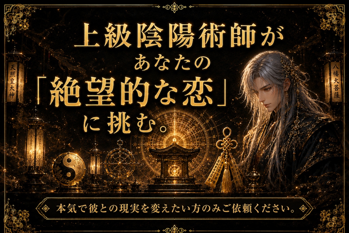 陰陽師が授ける「強制好転」の縁結び集中神事行います 3日間の連続祈祷で滞りを一掃し、「絶望的な恋」を　動かします イメージ4