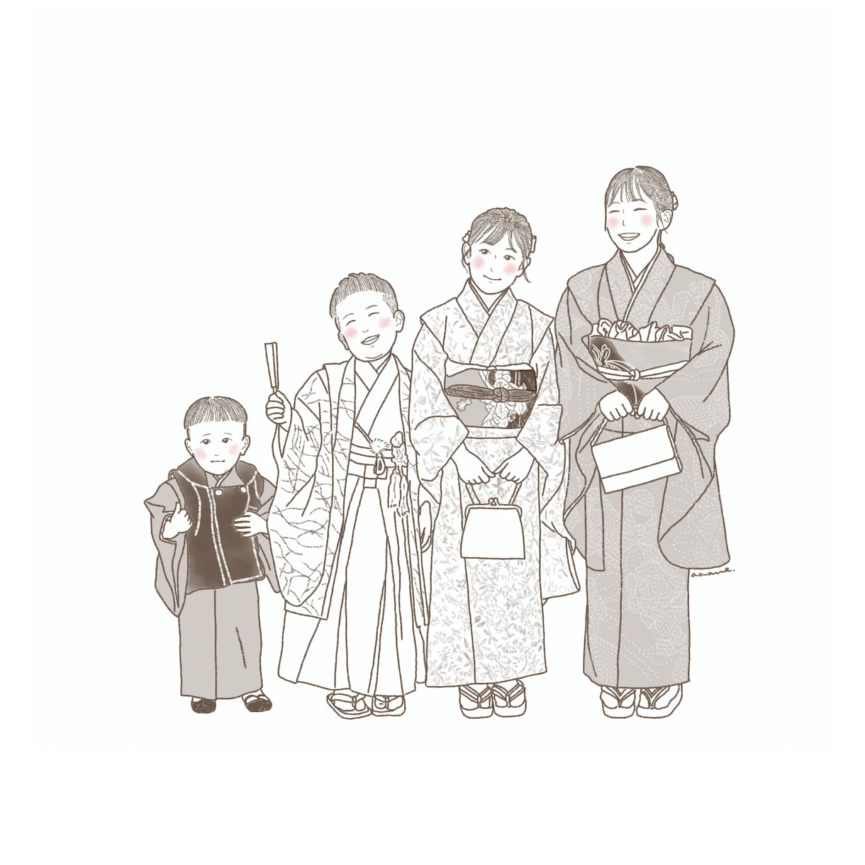 大切な思い出を、やさしい似顔絵にします 記念日も、何気ない日常も。大切なあの日の思い出を特別な1枚に イメージ1