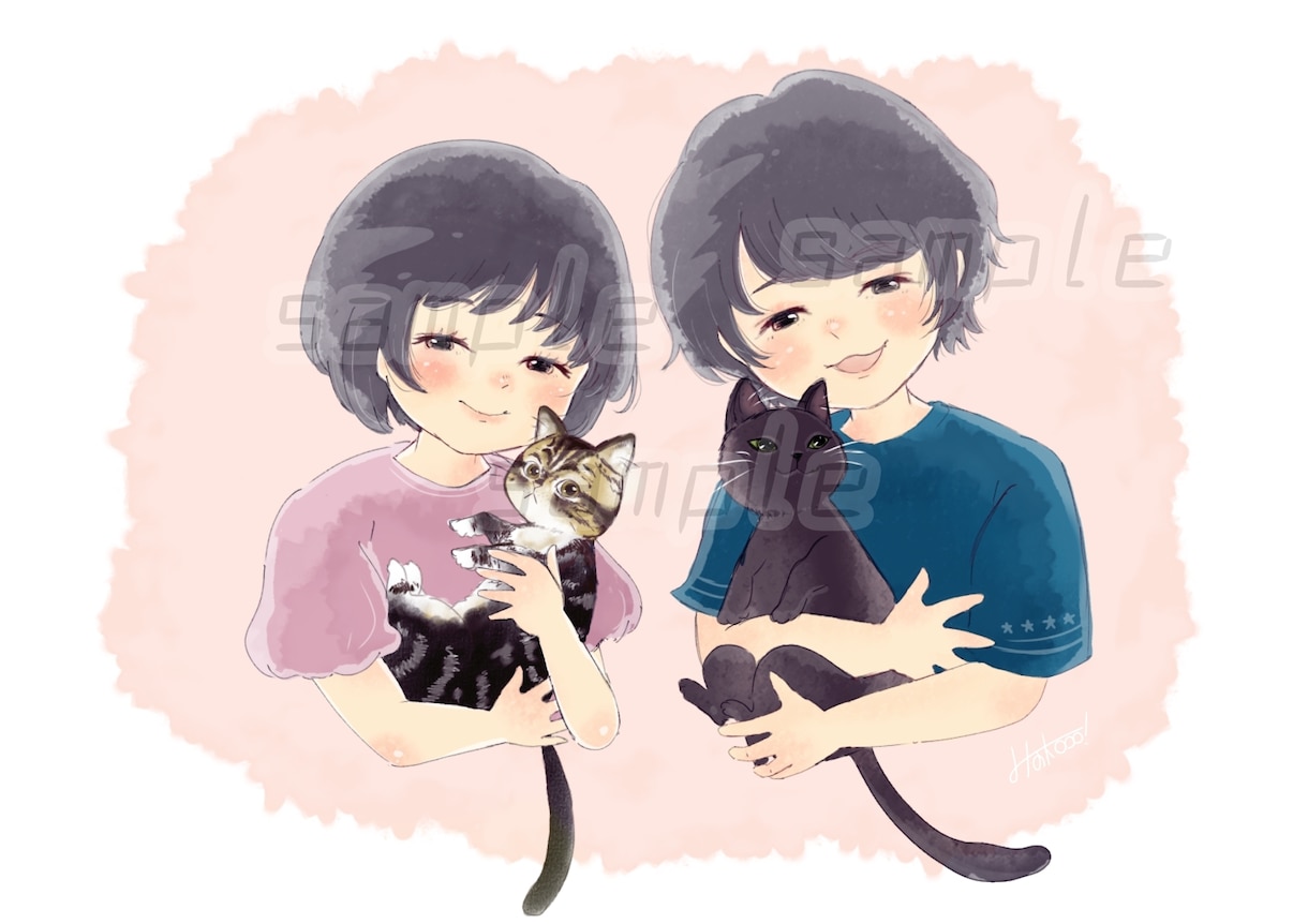 やさしいタッチのイラストお描きします やわらかく、あえてむらがあるように色を塗ります。 イメージ1