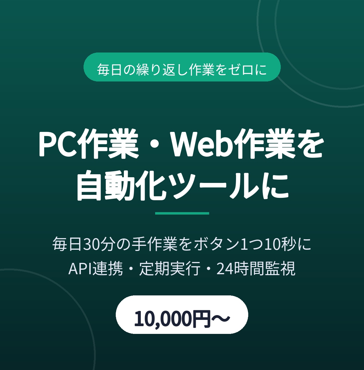 毎日の繰り返し作業を自動化ツールにします 毎日30分の手作業をボタン1つ・10秒に短縮します イメージ1