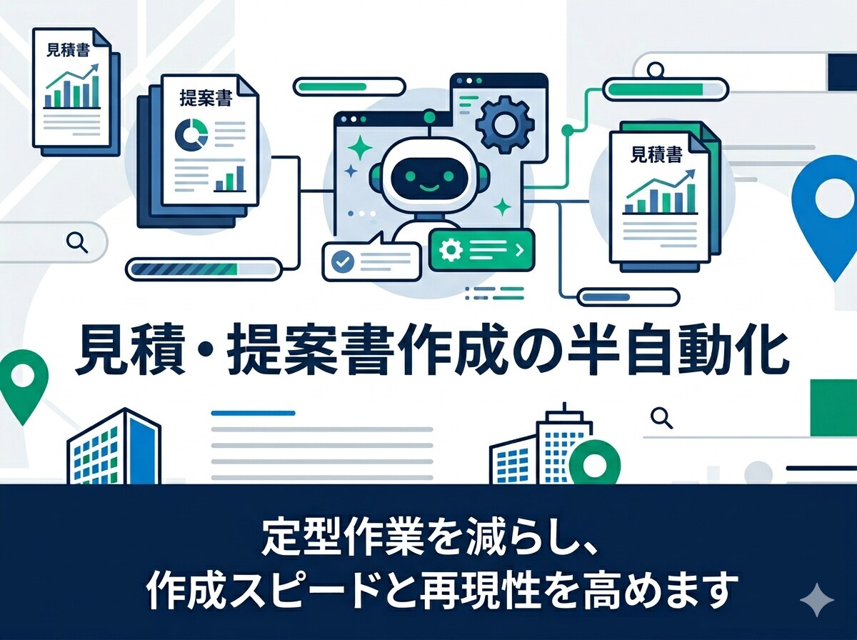見積・提案書作成の半自動化を構築します 定型作業を減らし、作成スピードを高めます イメージ1