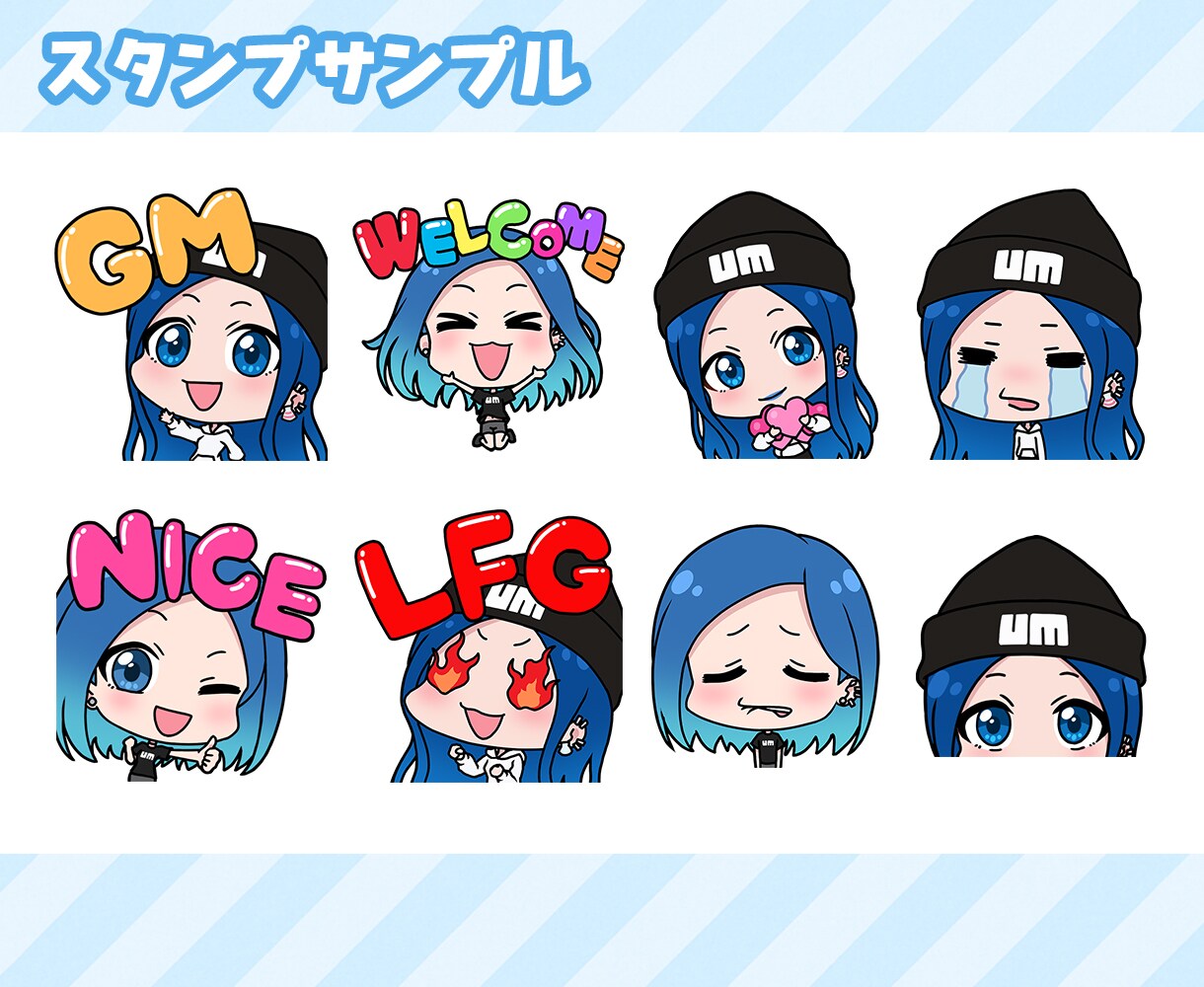 かわいくてポップな二頭身・ちびキャラを制作します SNSアイコン、スタンプ、グッズ用などに イメージ3