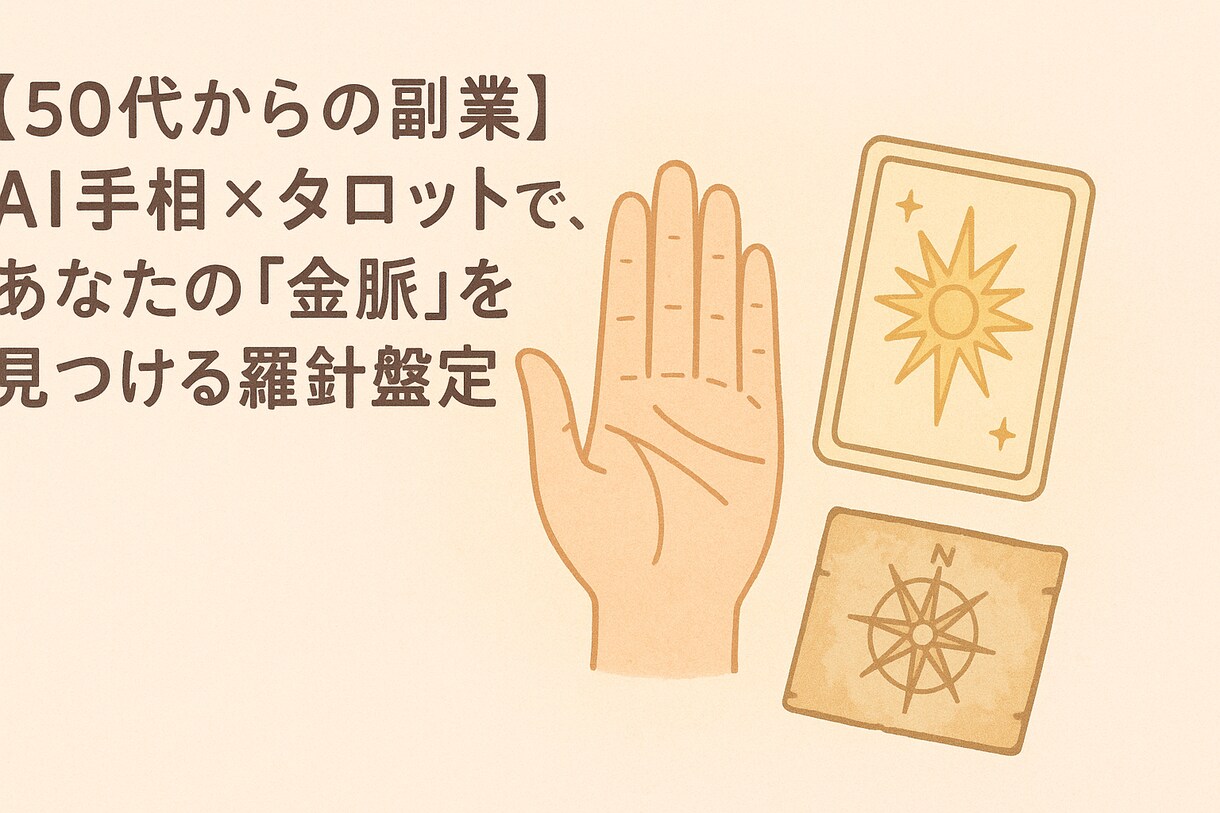 50代からの羅針盤AI手相鑑定します AIで金脈発掘！あなたの手のひらに眠る宝の地図 イメージ3