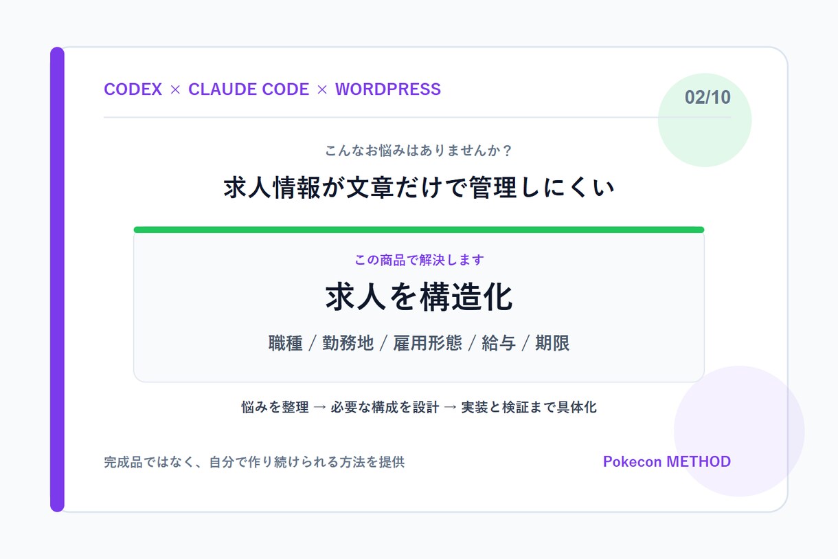 Codexで実務サイトを自作できるようにします WordPress設計から公開後の改善まで体系化 イメージ2