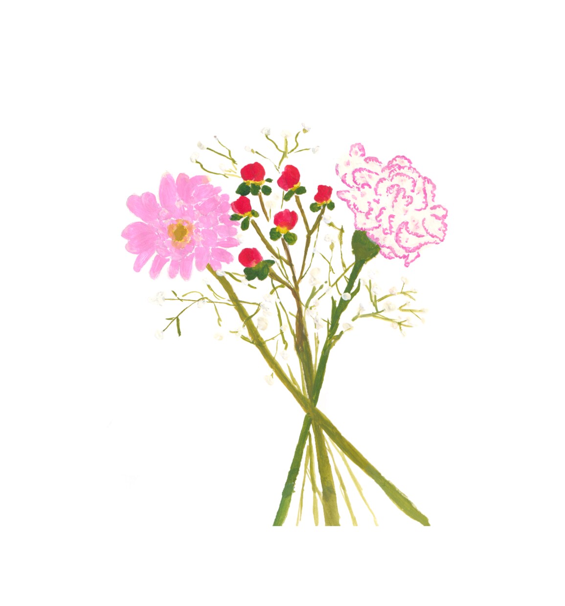 愛らしいお花の絵を描きます 絵の具で描く、繊細でやさしい心温まるお花の絵。 イメージ7