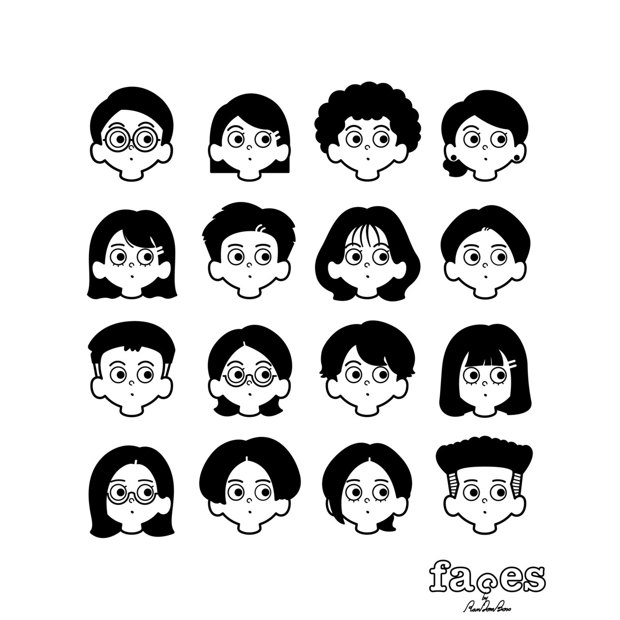 シンプルな似顔絵アイコンイラストを作成します あなただけのオリジナル似顔絵を作成します イメージ1