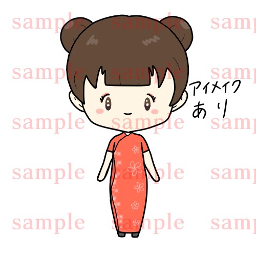 チャイナドレスを着た女の子販売します SNSアイコンやビジネス、動画など！商用利用可！ イメージ2