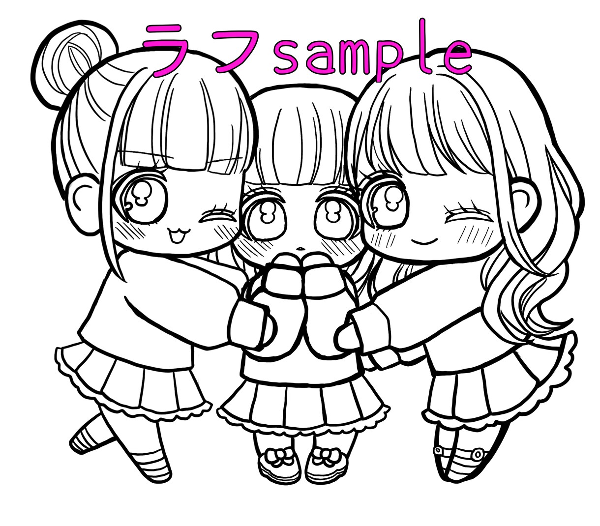 カラフルで可愛い♡ミニキャラを描きます キラキラ可愛い✨商用利用可◎配信.グッズ.アイコンなどに！ イメージ4