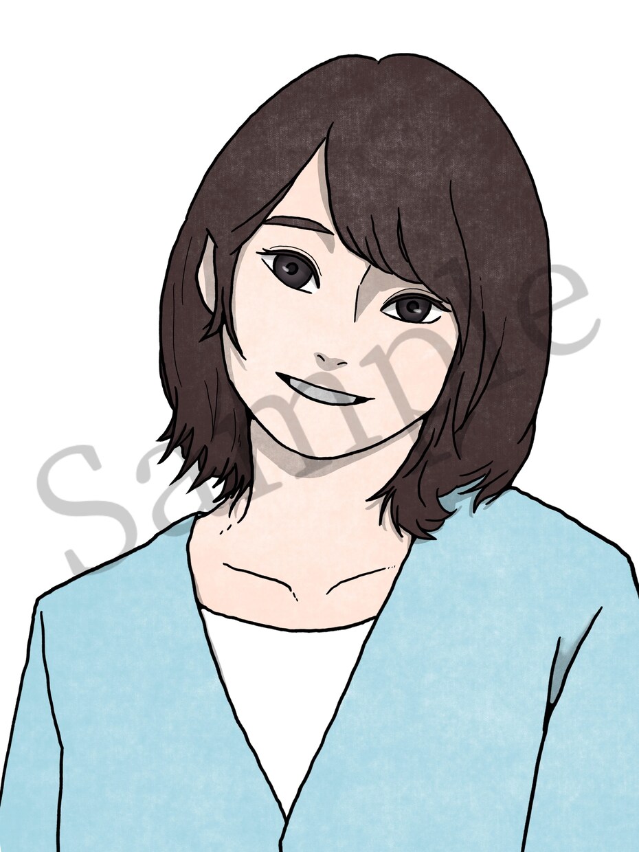 女性のアイコン・イラスト描きます 水彩タッチの着彩で一味違ったイラスト・アイコンを描きます イメージ4