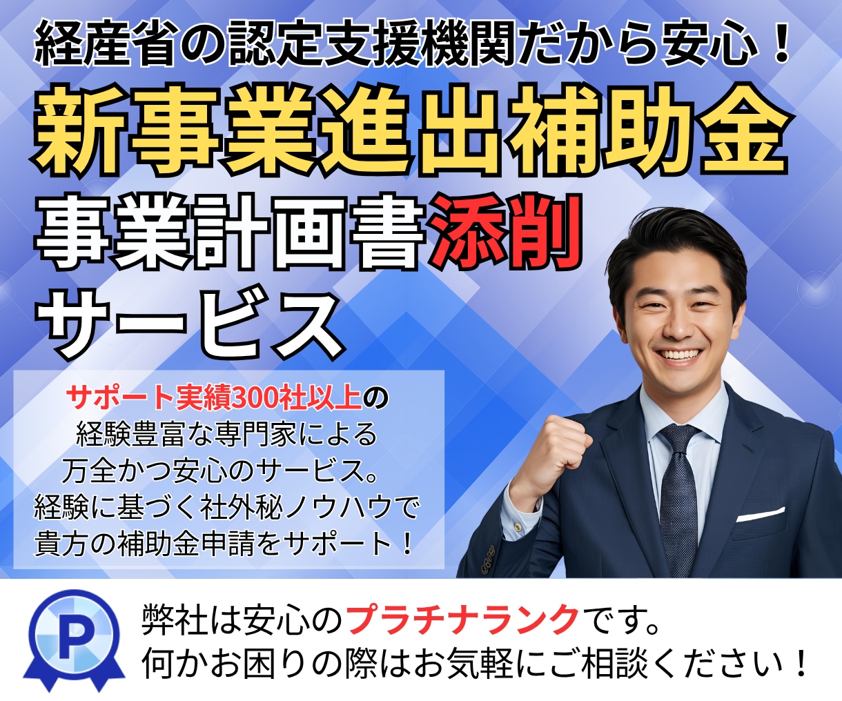 新事業進出補助金の事業計画書を【徹底添削！】します 全国トップレベル補助金コンサルタントが経験に基づくアドバイス イメージ1