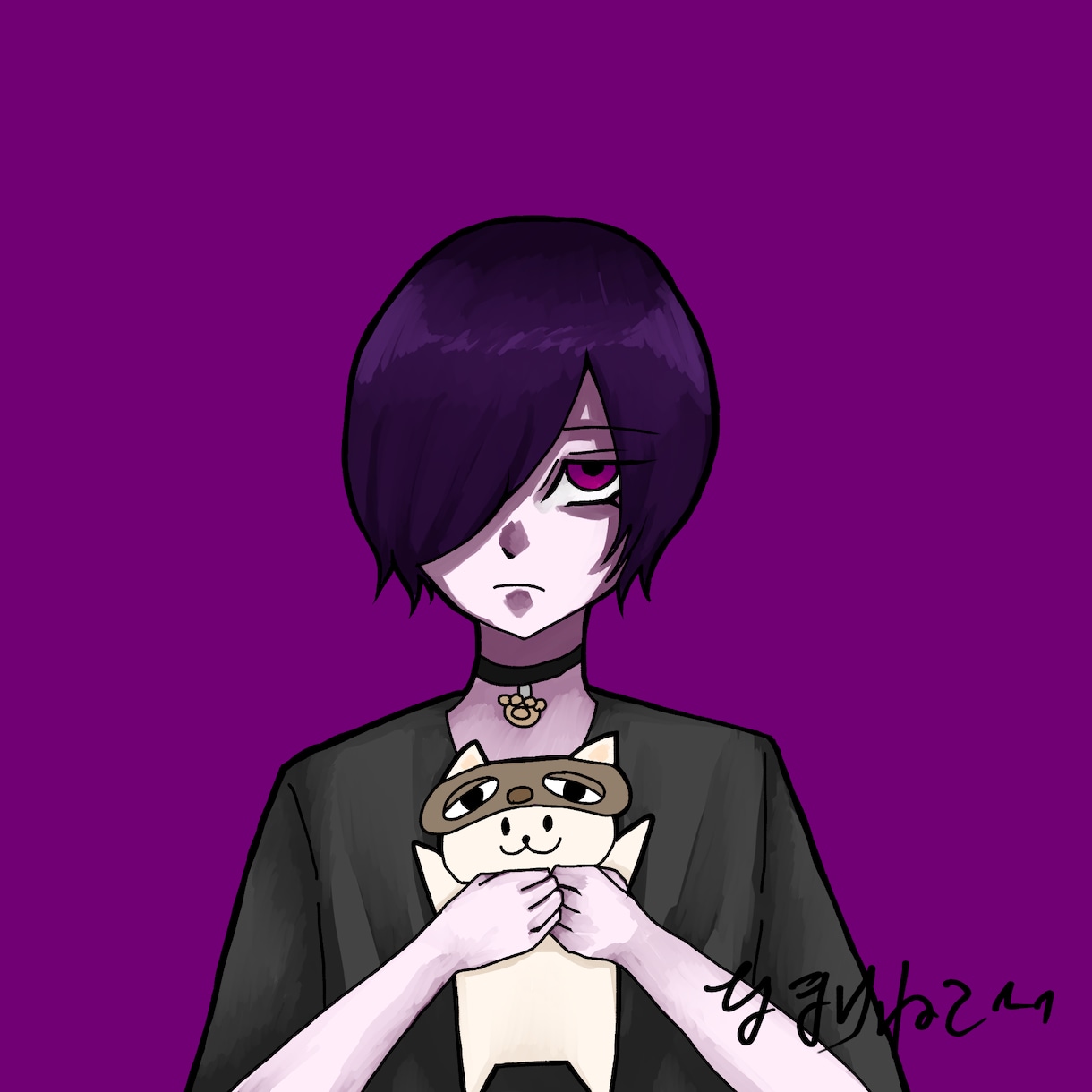 中性的なイラスト描きます 病んだような子、暗い感じの絵を描きます！ イメージ2