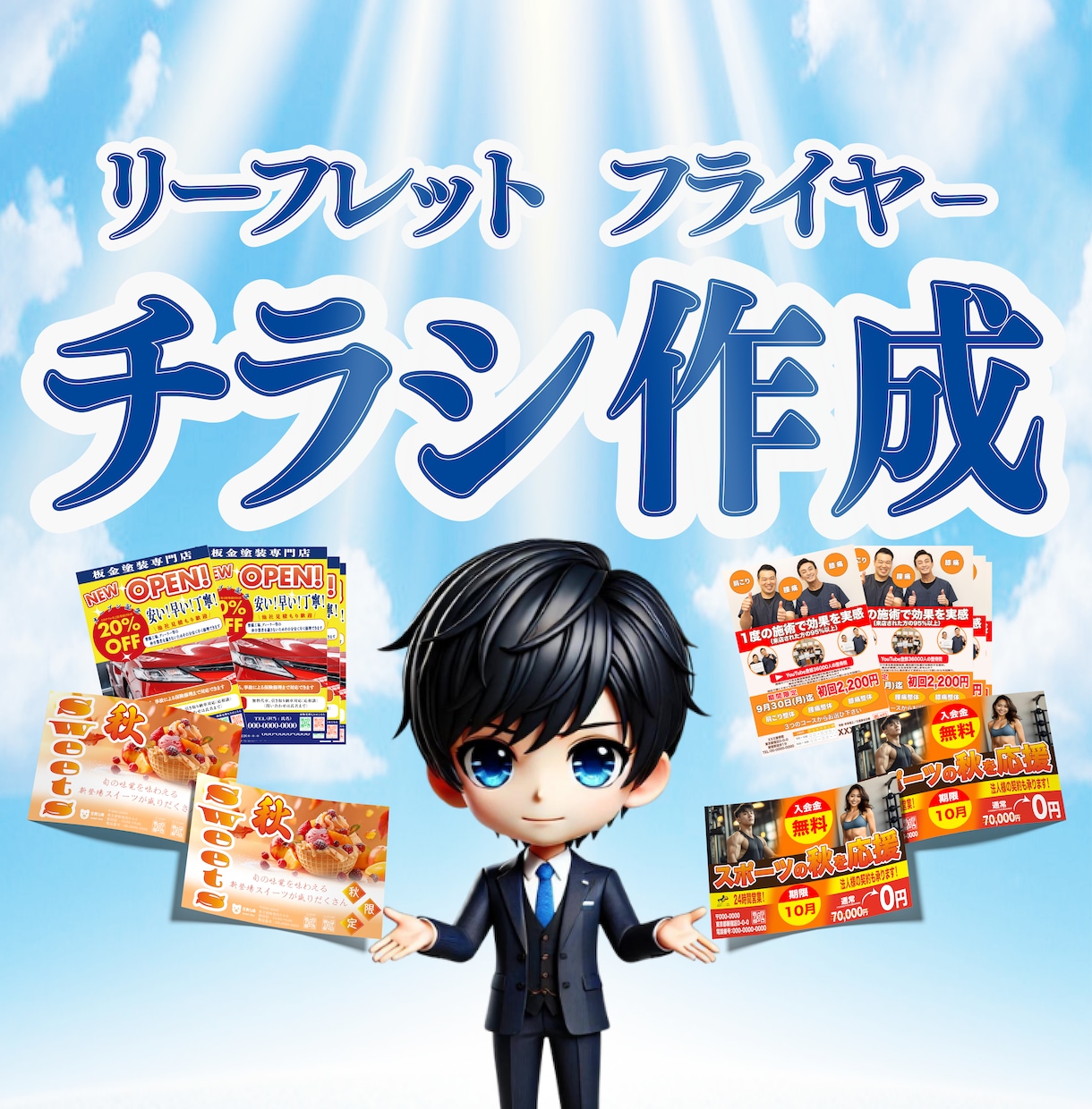 チラシ・リーフレット・フライヤーを作成します おしゃれ／シンプル／かわいい／かっこいい／上品／和風／洋風 イメージ1