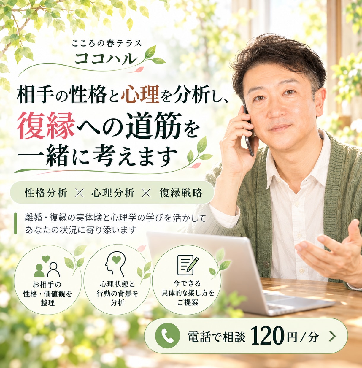 相手の性格を分析し復縁戦略を考えます エニアグラムなども活用し、相手に合う接し方を考えます イメージ1