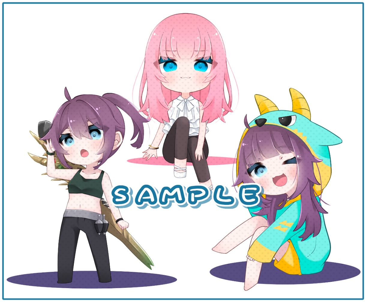 かわいいデフォルメイラスト作成します SNSアイコンや動画のサムネイルに使用できます イメージ5