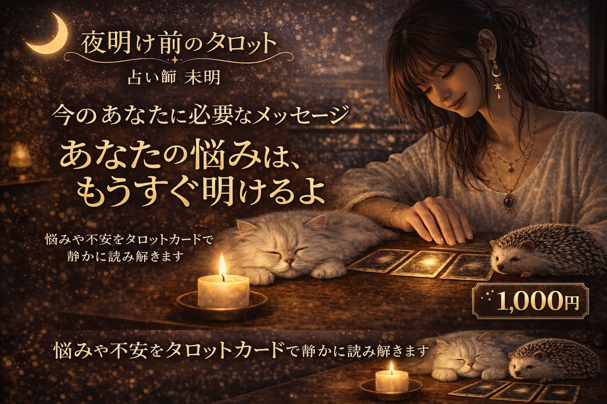 今のあなたに必要なメッセージを読み解きます 心が迷う夜に届くタロットのメッセージ イメージ1