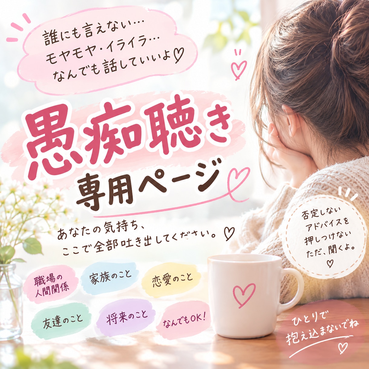ムカつく❗️今すぐ聞いて❗️愚痴、全部受け止めます 我慢しているモヤモヤ、ここで全部吐き出してください✨ イメージ1