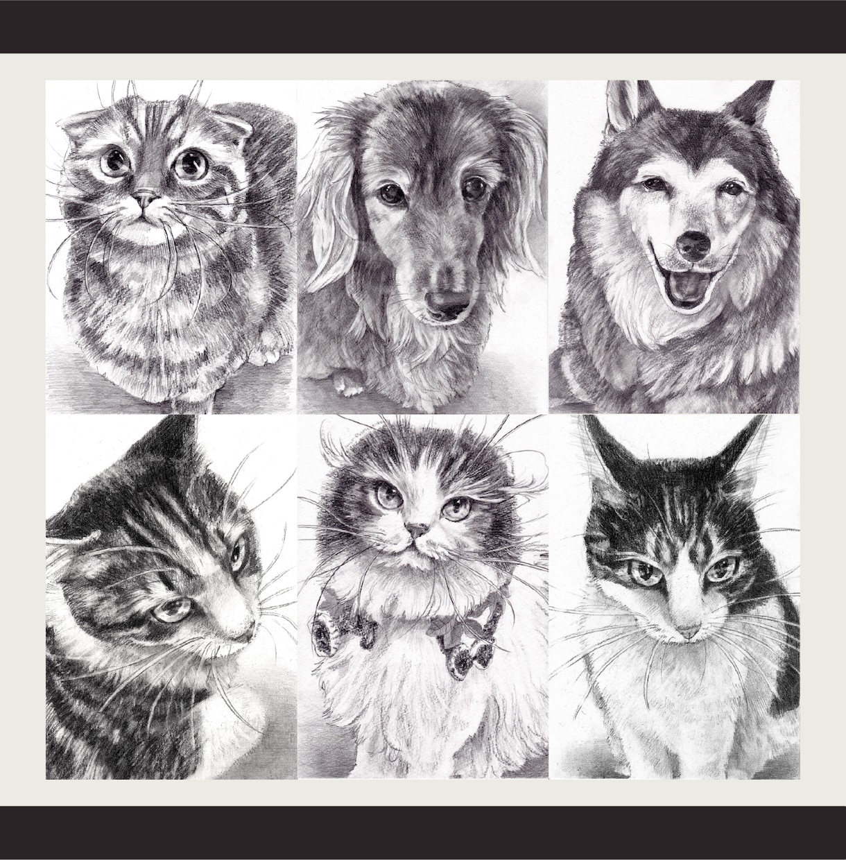 お家の猫ちゃんわんちゃん鉛筆で描きます 【現在170枚】原画＋画像データお届け！ イメージ5