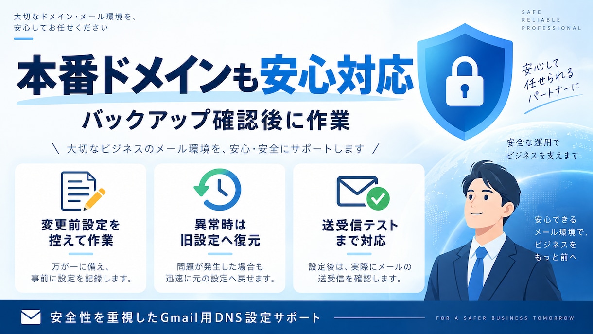 Gmail用DNS設定を代行します MX・SPF設定を安全確認付きで対応します イメージ2