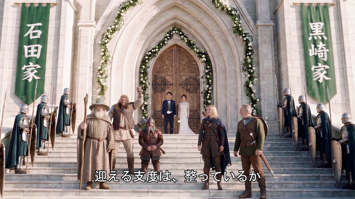ファンタジー映画予告風ウェディングムービー作ります 生成AIで映画の中の登場人物になりファンタジー世界を旅しよう イメージ8