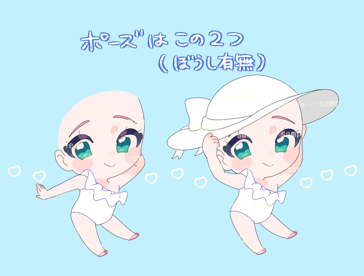 水着ミニキャラの量産イラスト依頼します 水着ミニキャラの量産イラスト2000円で募集中です イメージ3